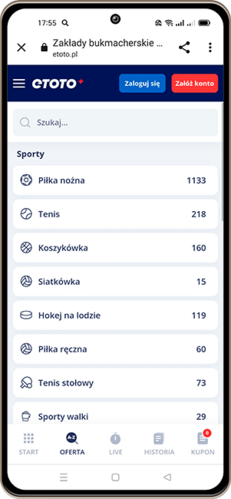 Aplikacja mobilna bukmachera – eToto